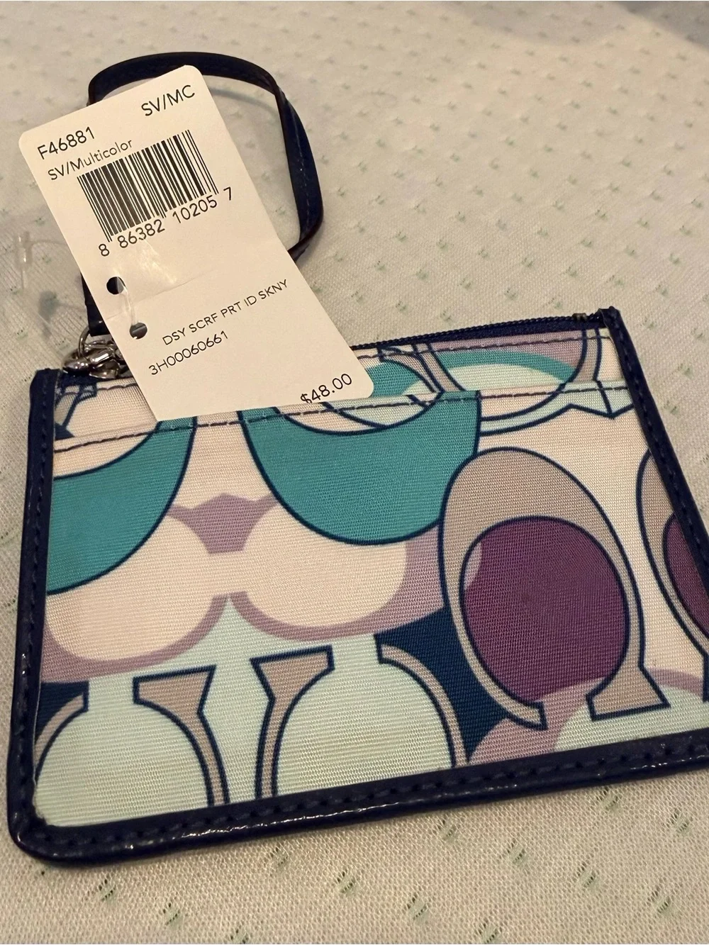 Coach NWT Daisy Scarf Print ID Skinny in SV/Multicolor + wristlet